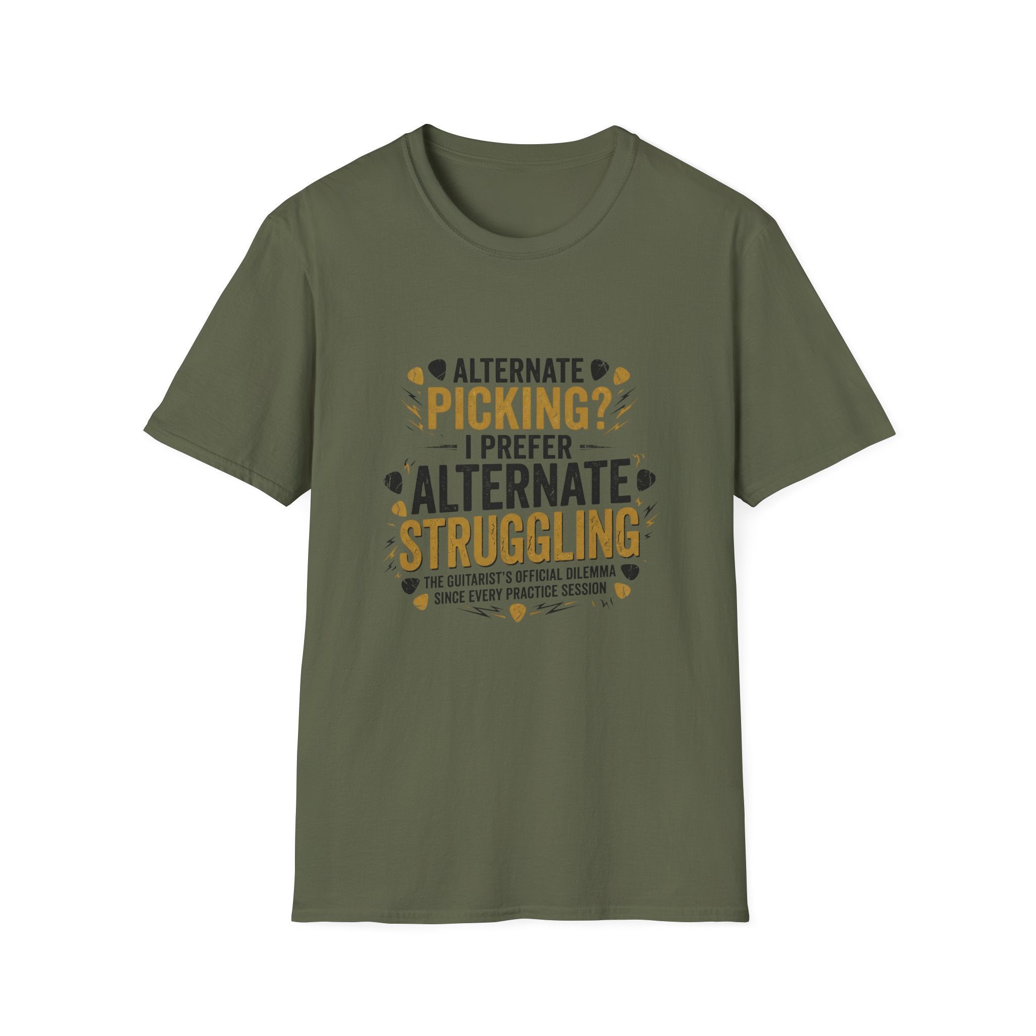 Guitar Player T‑Shirt - "Alternate Picking? I Prefer Alternate Struggling" Funny Guitarist Tee