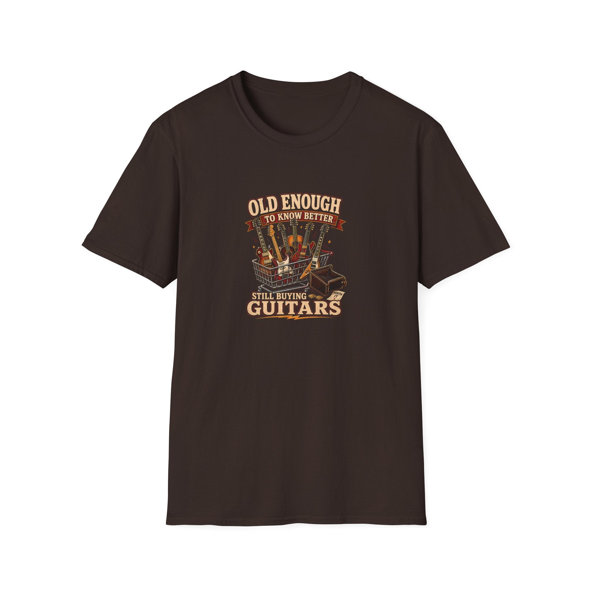 Old Enough to Know Still Buying Guitars T-Shirt